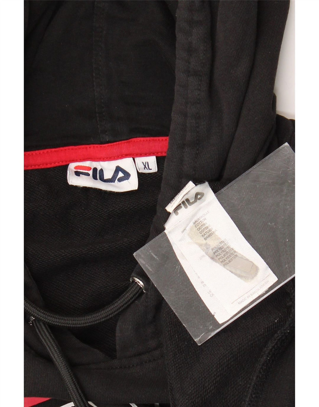 Pulover pentru femei FILA Crop Graphic Hoodie UK 18 XL, bumbac color bloc negru