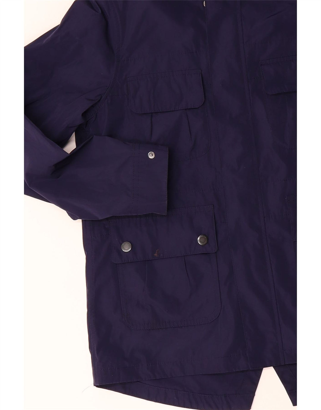 BARBOUR Boys Hooded Rain Jacket 12-13 Years Large  Navy Blue Polyester Vintage Barbour and Second-Hand Barbour from Messina Hembry 