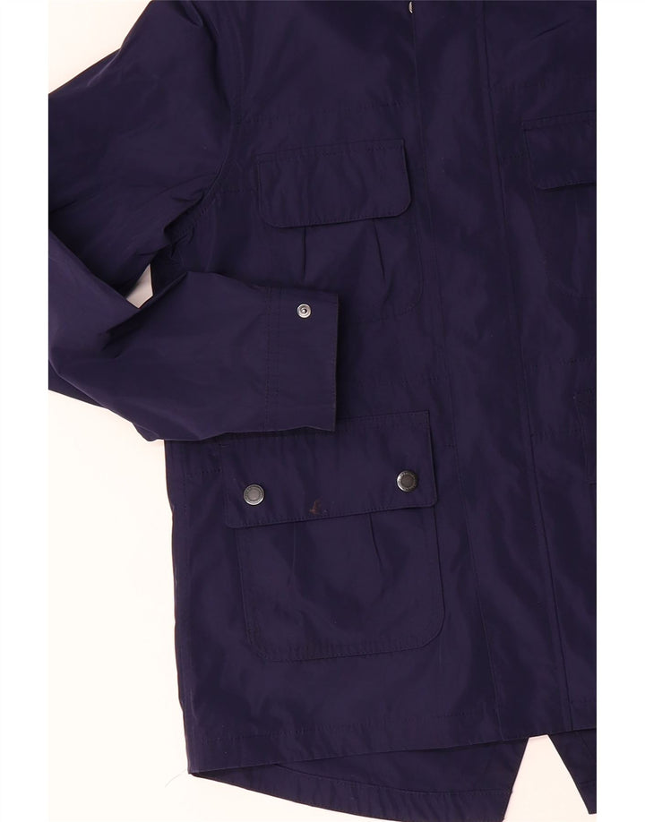 BARBOUR Boys Hooded Rain Jacket 12-13 Years Large  Navy Blue Polyester Vintage Barbour and Second-Hand Barbour from Messina Hembry 