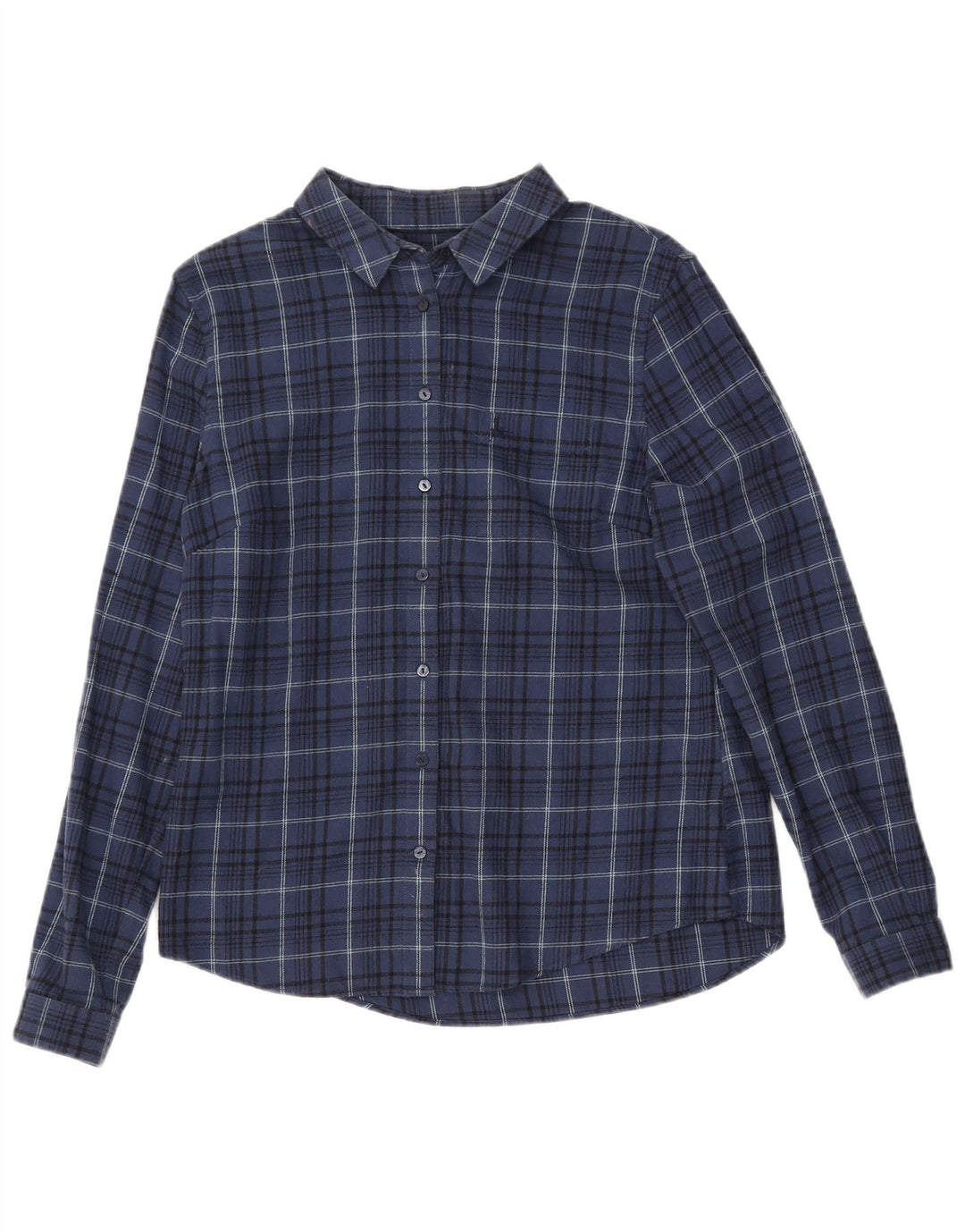 Cămașă de flanel pentru femei JACK WILLS UK 12, bumbac cu carouri, albastru marin mediu