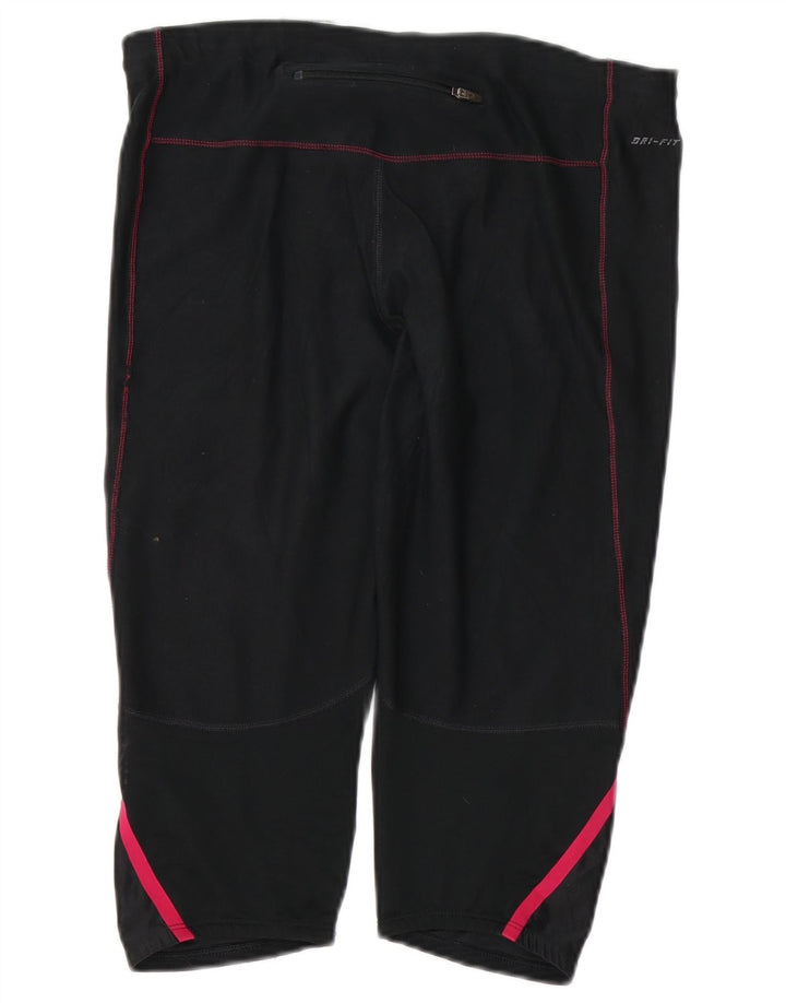 Pantaloni de trening NIKE Dri Fit Capri pentru femei UK 16, mare, negru, colorblock