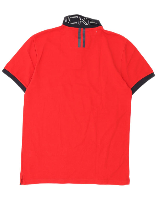 Hackett Mens Graphic Rugby Polo Shirt Medium Red Cotton