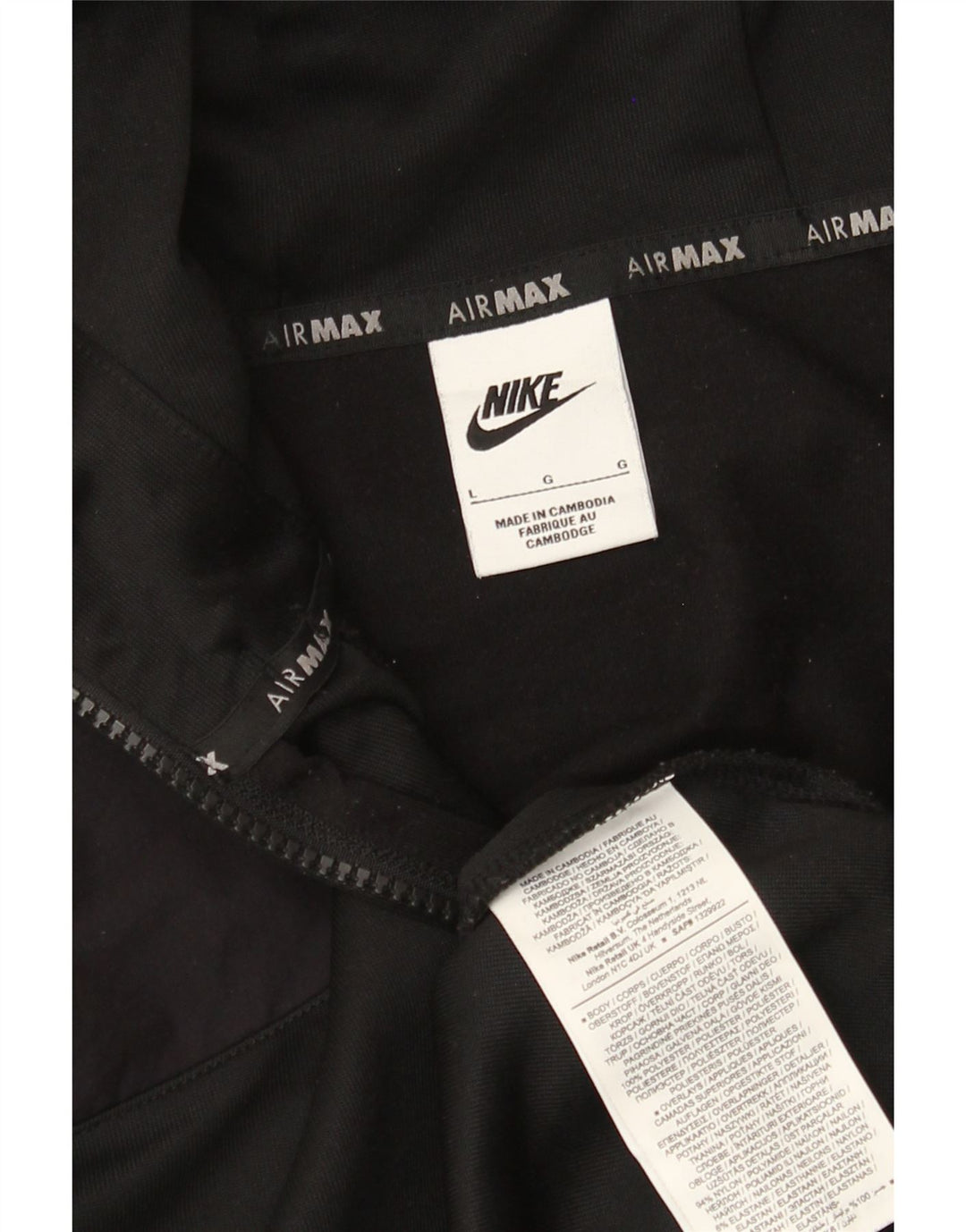 Pulover Nike Graphic Zip pentru bărbați, poliester mare, negru