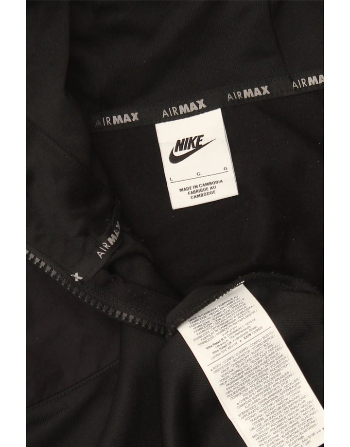 Pulover Nike Graphic Zip pentru bărbați, poliester mare, negru