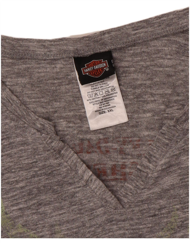 Top grafic Harley Davidson pentru bărbați, cu mânecă lungă, 2XL, bumbac cu pete gri