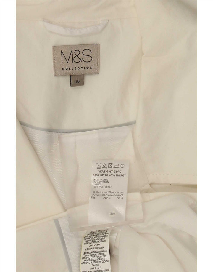 Trenci scurt pentru femei Marks & Spencer UK 16, mare, alb, bumbac