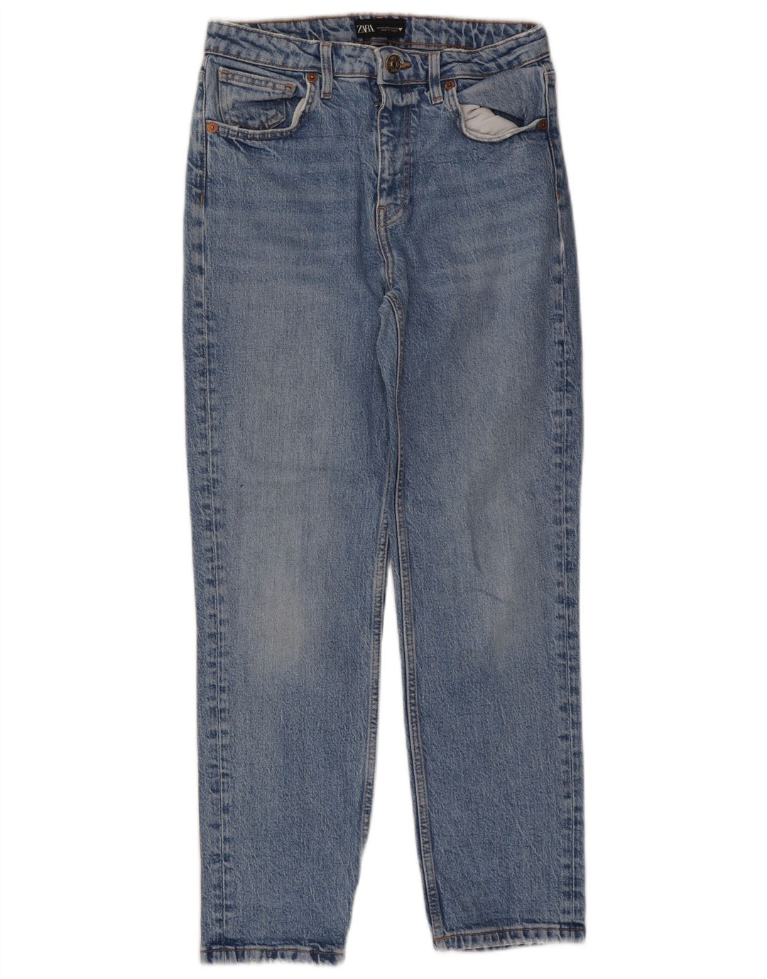 Blugi conici pentru femei Zara EU 38 Mici L28 L26 Albastru