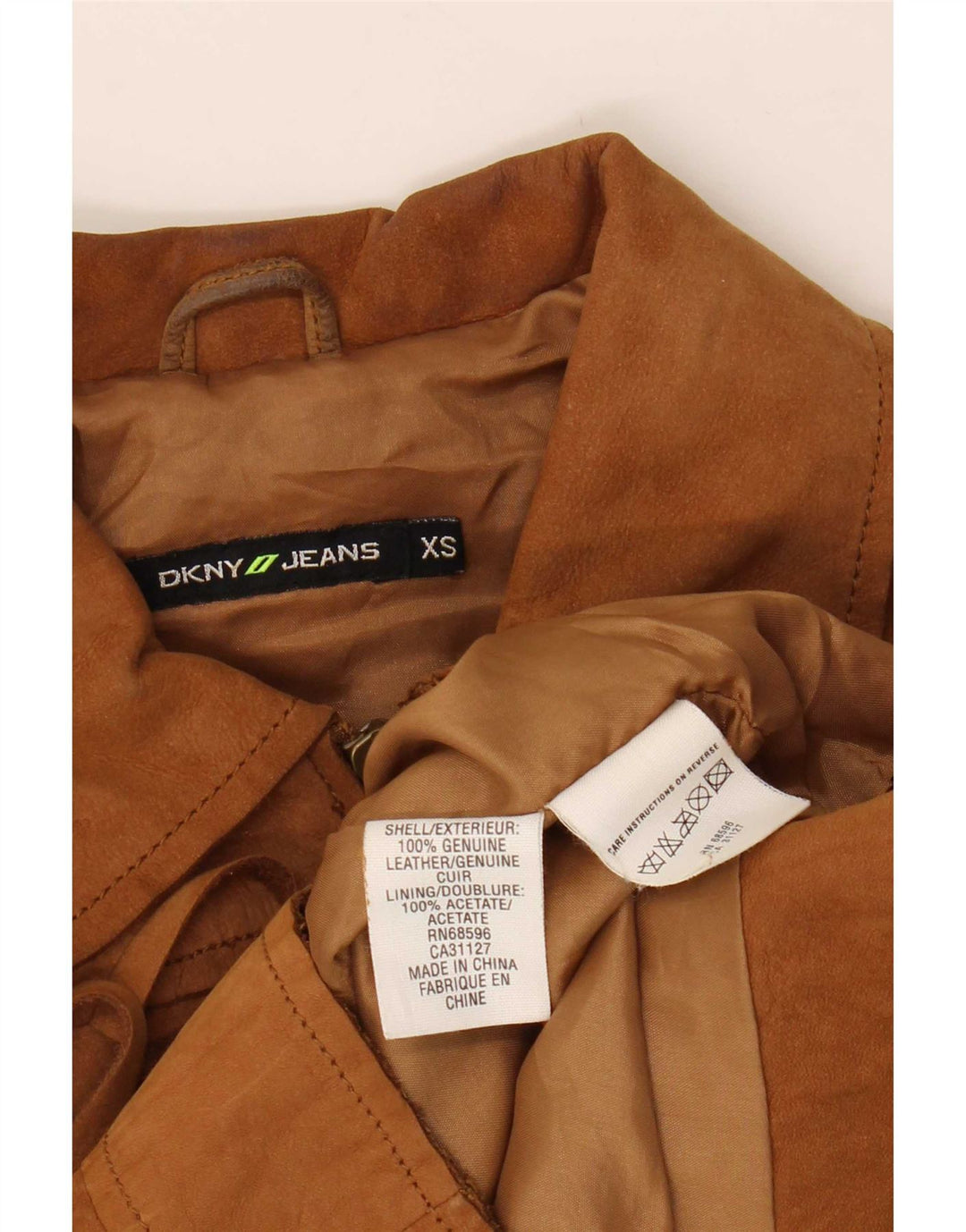 Jachetă de piele intoarsă pentru femei Dkny UK 6 XS piele bej