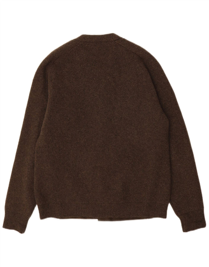 Pulover cardigan pentru bărbați Roberto Collina IT 50 Lână maro medie