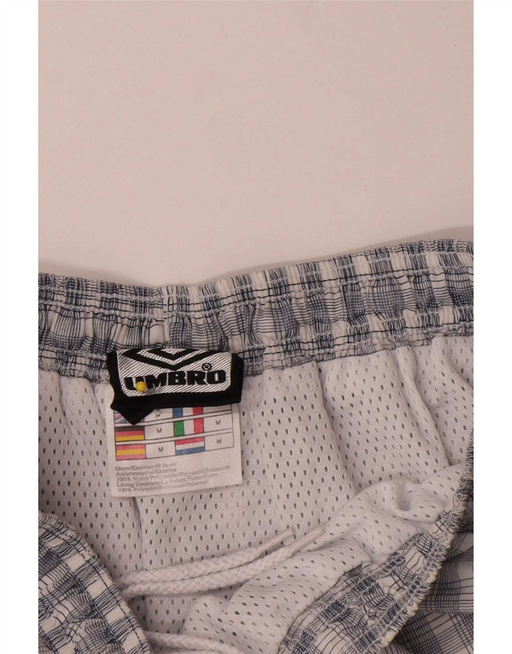 Pantaloni scurți sport Umbro pentru bărbați, nailon cu carouri medii bleumarin