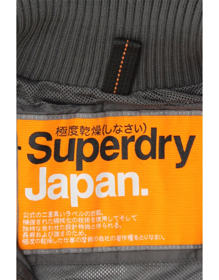 SUPERDRY Jachetă de ploaie grafică pentru femei UK 14 Medium Gri Poliamidă