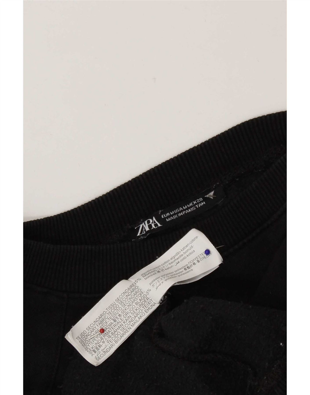 Pulover Oversized Crop pentru Damă Zara UK 14 Bumbac Negru Mediu