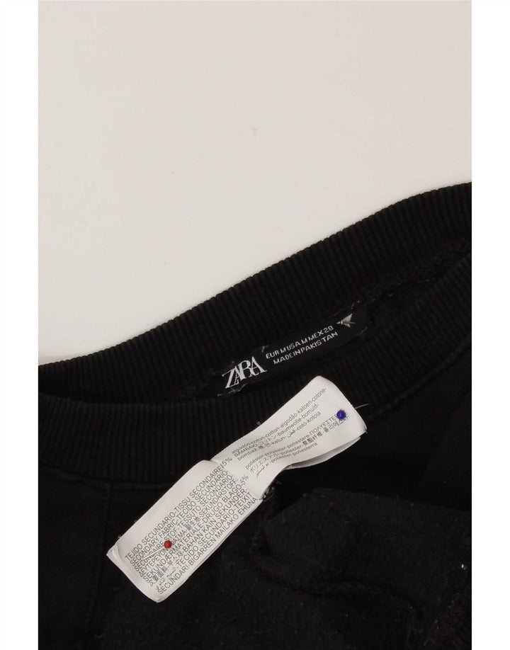 Pulover Oversized Crop pentru Damă Zara UK 14 Bumbac Negru Mediu