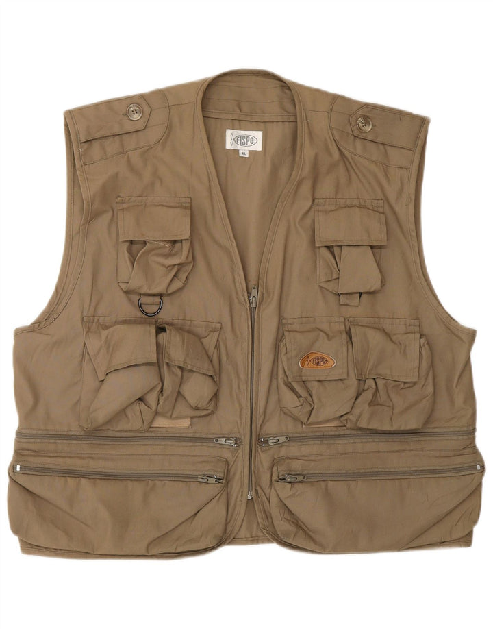 Gilet vintage pentru bărbați, UK 42 XL, bumbac maro