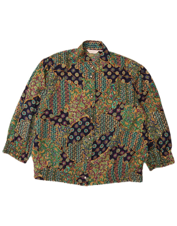 Bluză cămașă vintage pentru femei cu mâneci 3/4 IT 46 mare, multicolor, cachetă