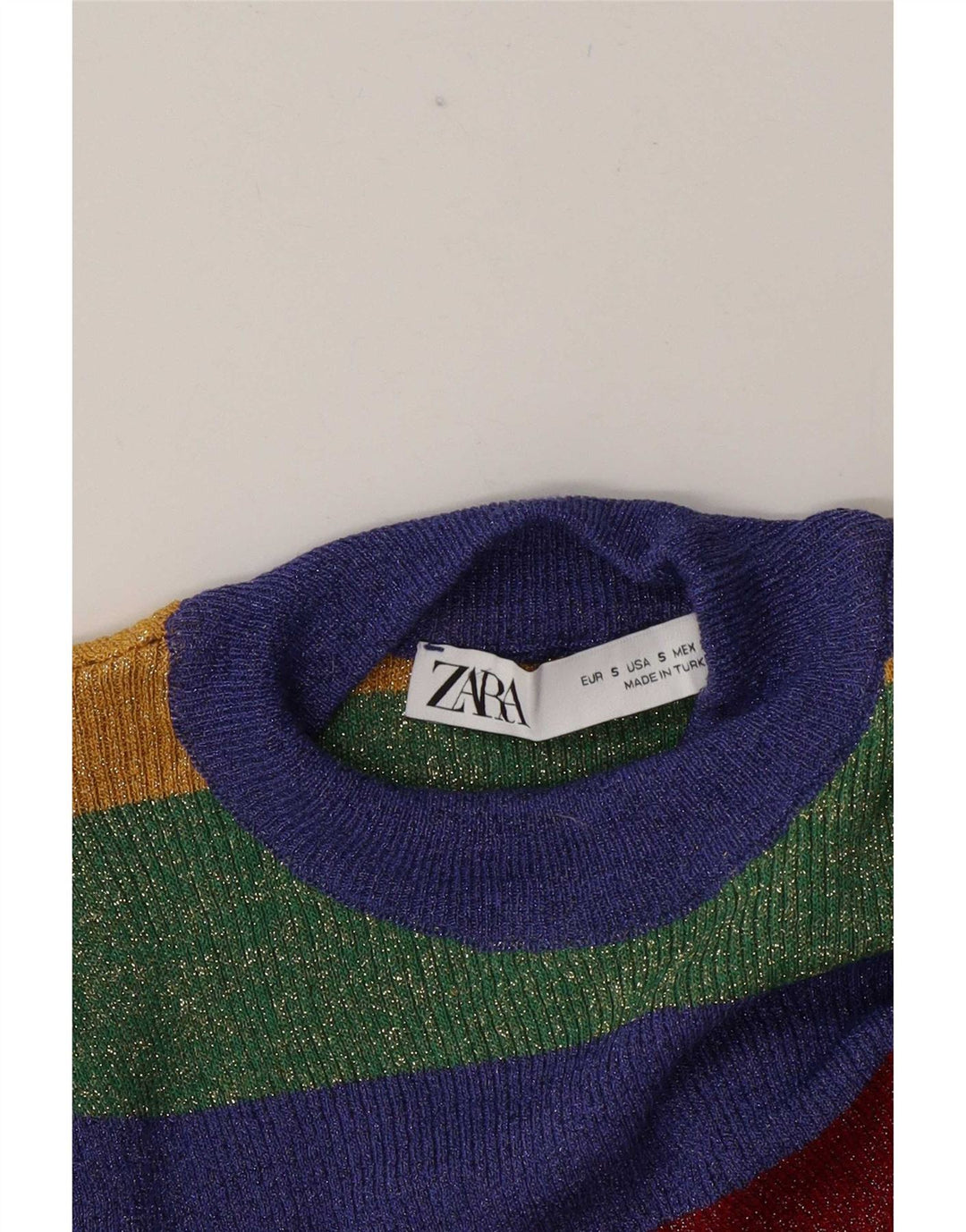 Bluză pentru femei Zara UK 10 Mic, cu dungi multicolore
