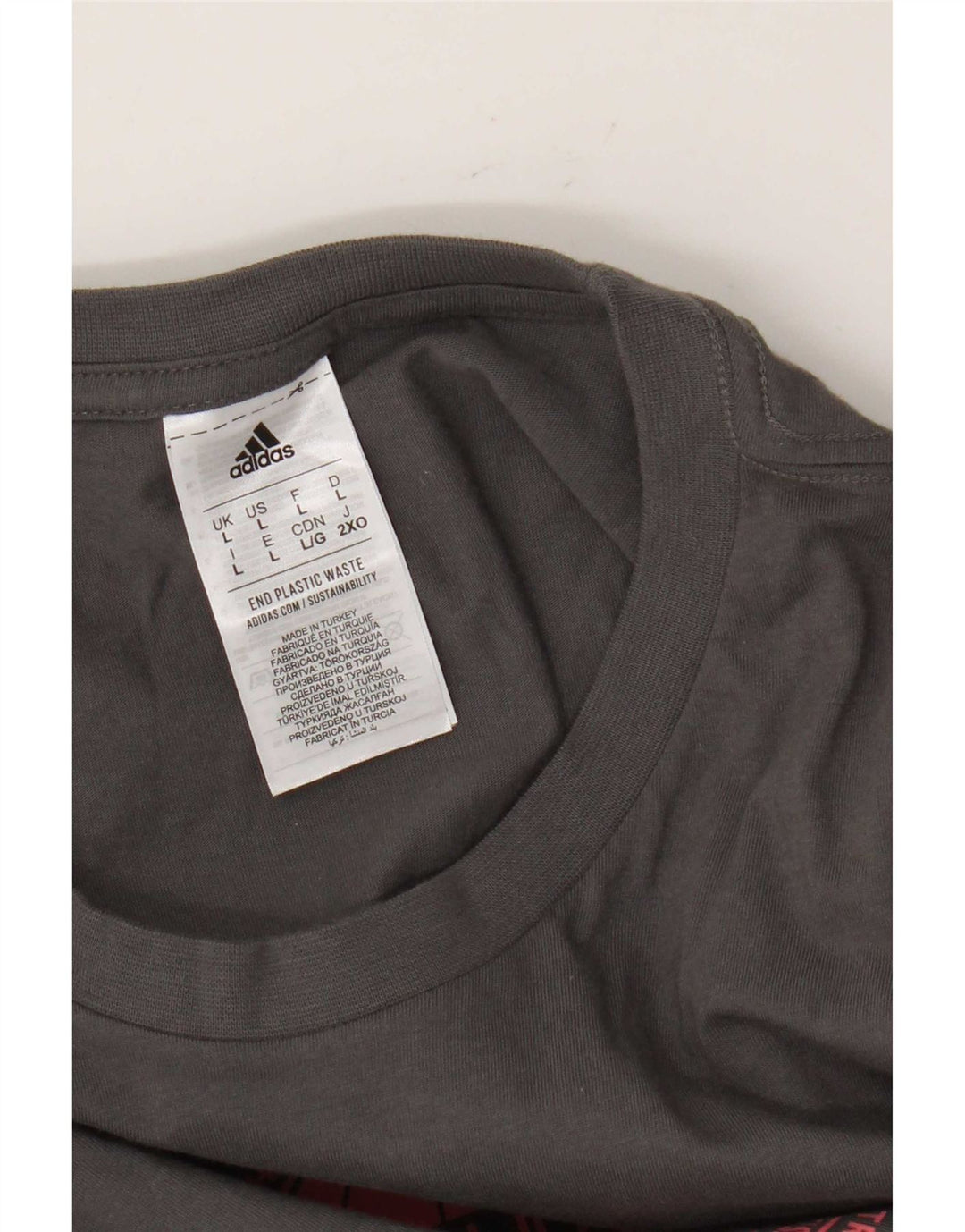Tricou grafic pentru bărbați Adidas Top mare, gri bumbac