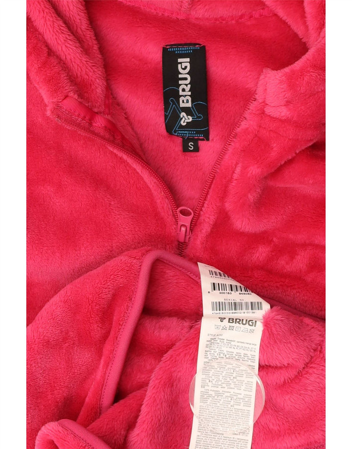 Jachetă fleece cu glugă BRUGI pentru femei UK 10, poliester roz mic