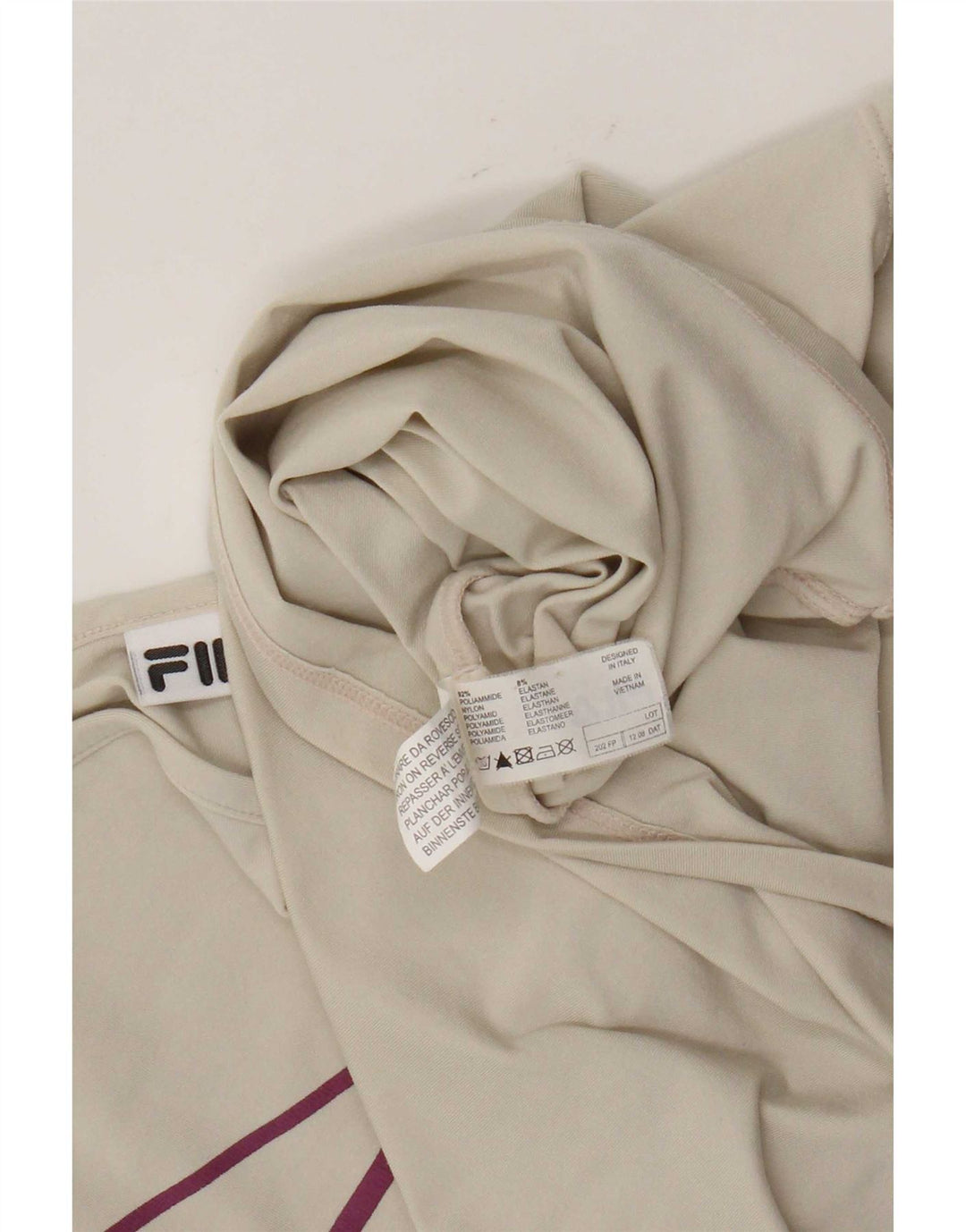 Crop Cami Top Femei Fila UK 14 Large Beige Poliamidă