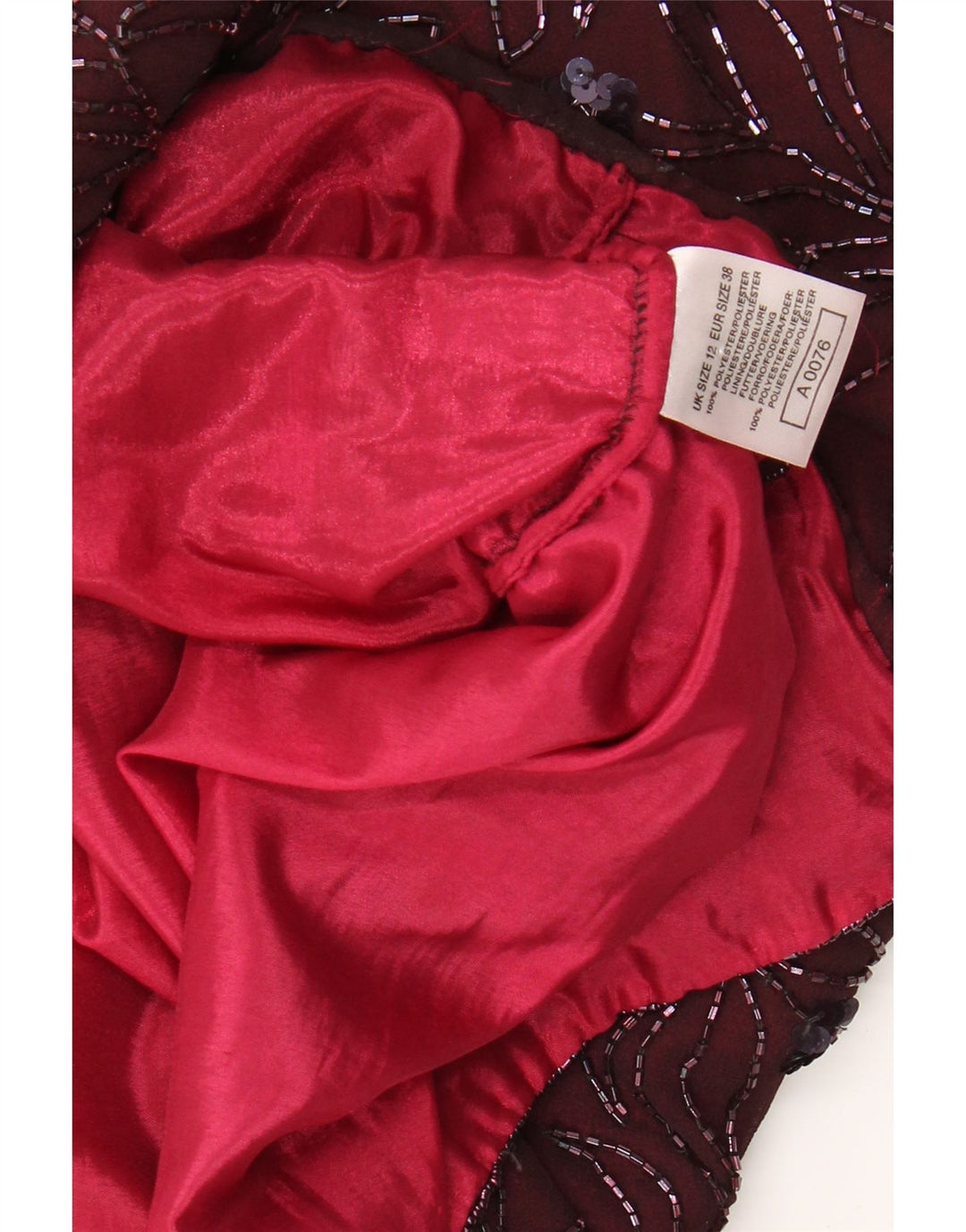 VINTAGE Rochie fără mâneci pentru femei UK 12 Medium Burgundy Floral