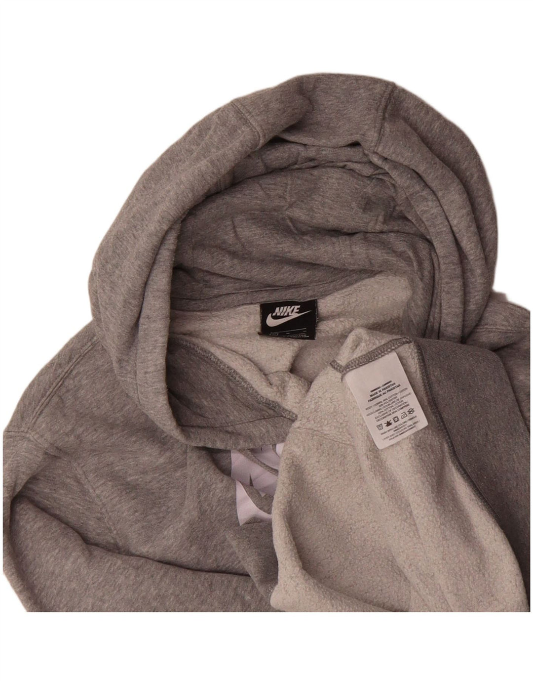 NIKE Mens Graphic Hoodie Jumper Medium Grey Cotton