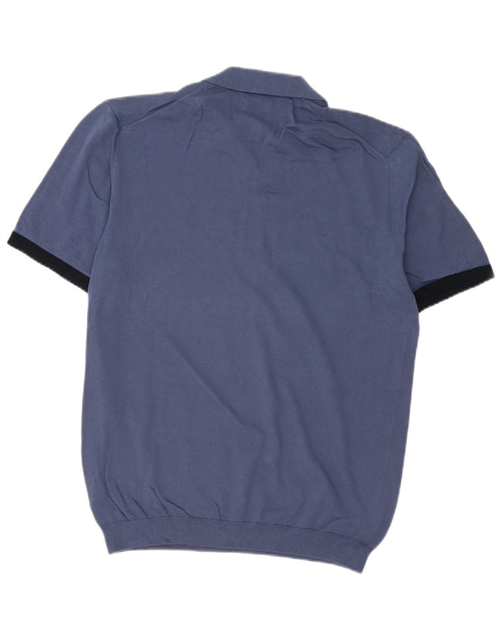 Pulover cu gât polo Massimo Dutti pentru bărbați, mijlociu, albastru bleumarin
