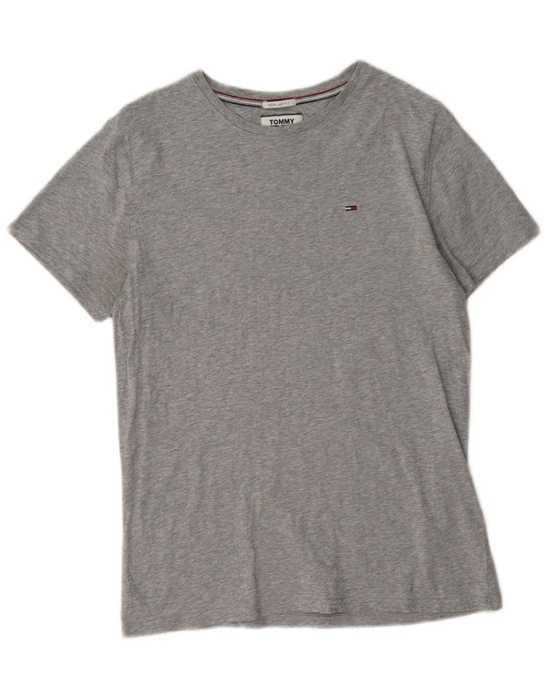 Tricou Tommy Hilfiger pentru bărbați, cu croiala normală, top mic, gri bumbac cu pete