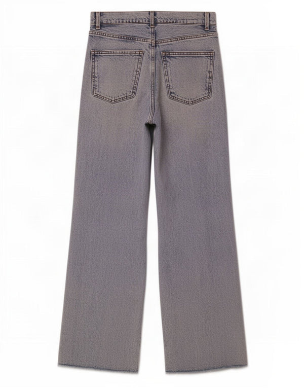 Blugi Zara femei cu talie înaltă cu picioare largi EU 36 XS W26 L30 albastru bumbac