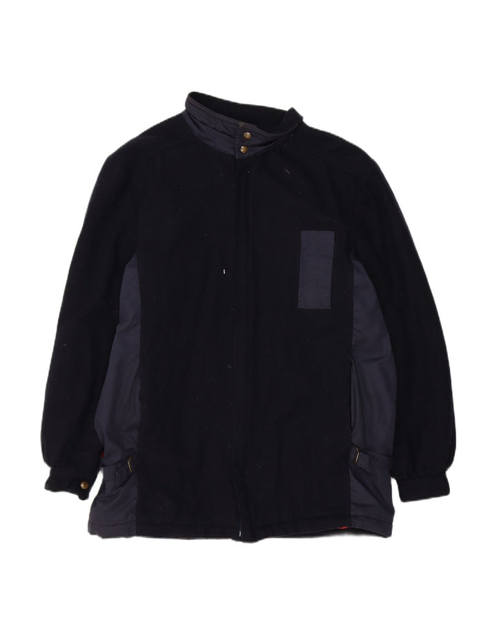 VINTAGE Mens Windbreaker Jacket IT 44 XS Navy Blue Colourblock