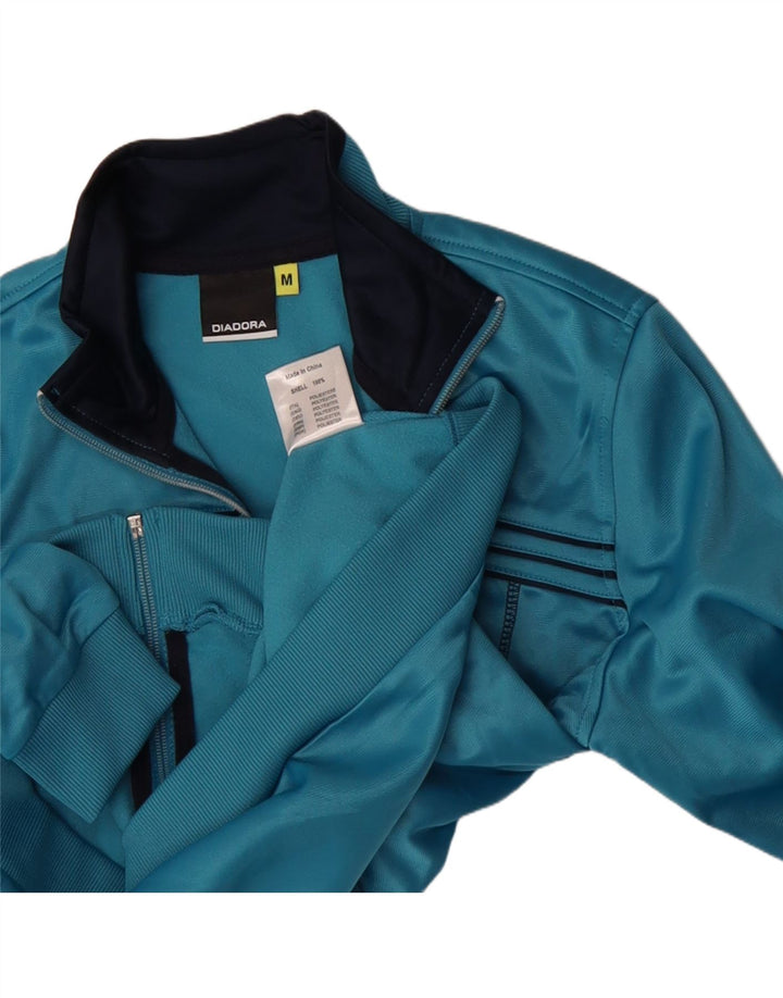 DIADORA Womens Tracksuit Top Jacket UK 14 Medium Blue Polyester Vintage Diadora and Second-Hand Diadora from Messina Hembry 