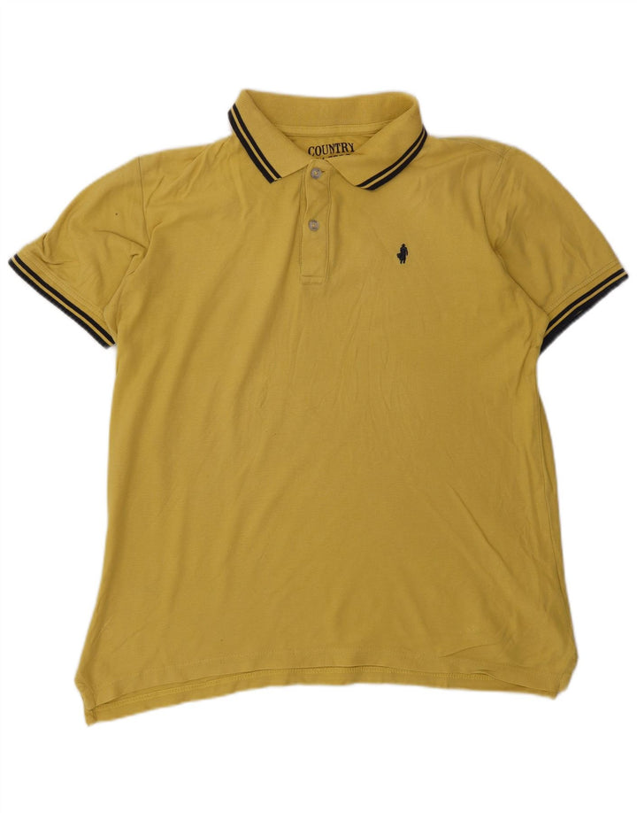 MARLBORO CLASSICS Tricou polo Country Classic pentru bărbați, bumbac galben mediu