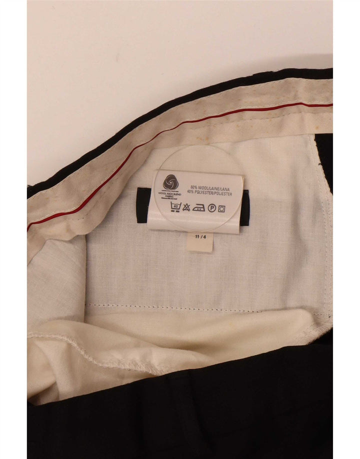 Marks & Spencer Pantaloni de costum drept bărbați St. Michael L32 L28 Lână neagră