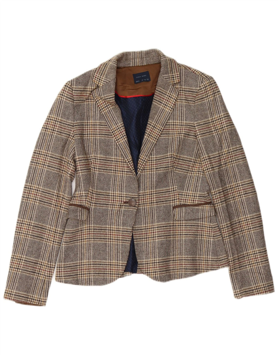Sacou blazer pentru femei Zara, cu 1 nasture, UK 14, gri mediu din acetat