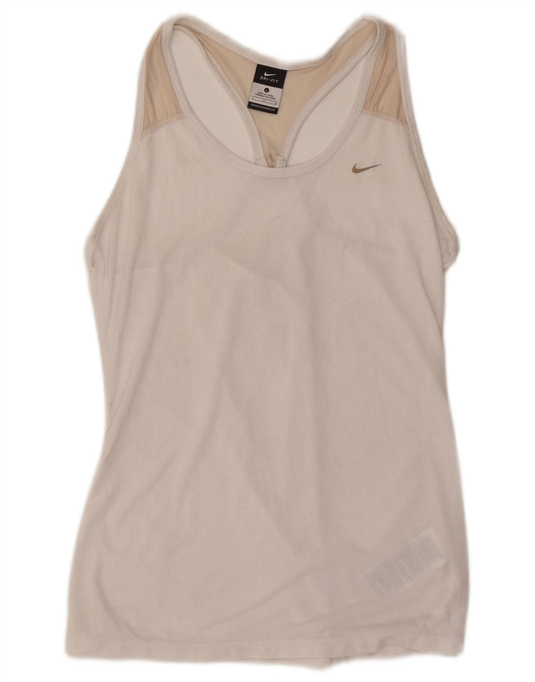 Vesta Nike Dri Fit pentru femei UK 14, mare, poliester alb