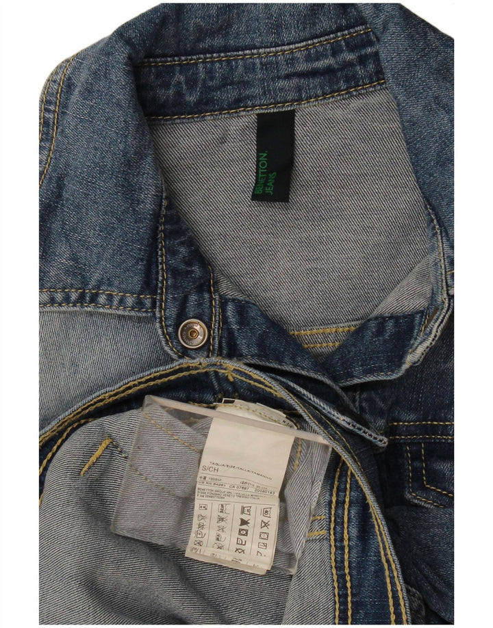 Jachetă de blugi pentru femei Benetton UK 10 Small Blue Bumbac