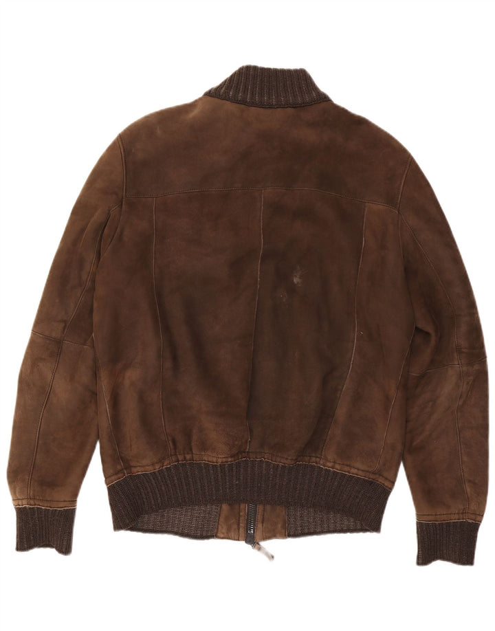 Bomber vintage pentru bărbați din piele intoarsa UK 40 mare maro