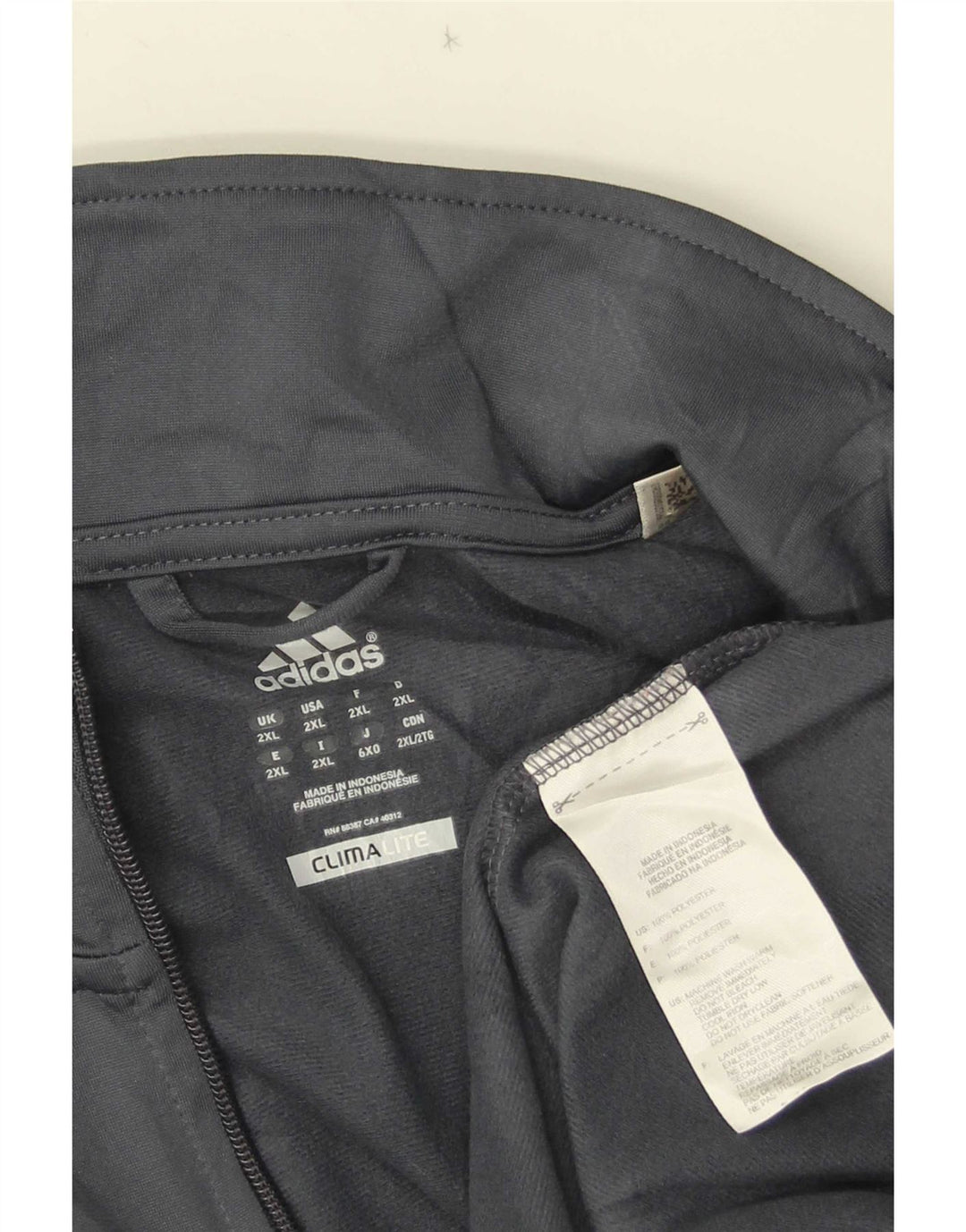 Jachetă de trening Adidas Climalite pentru bărbați, 2XL, poliester gri