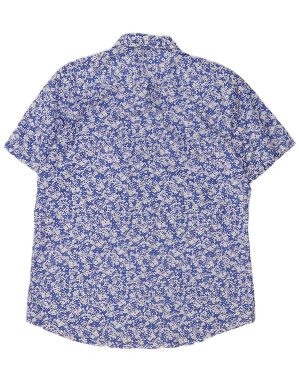 Crew Clothing Cămașă cu mânecă scurtă pentru bărbați XL, albastru, bumbac floral
