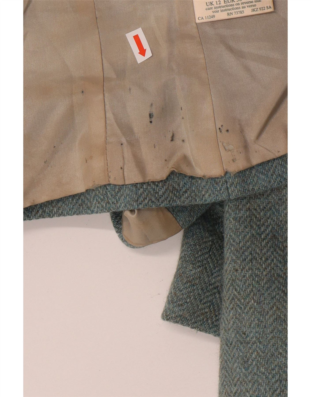 LAURA ASHLEY Jachetă Blazer Crop 3 Buttons pentru femei UK 12 Lână albastră medie