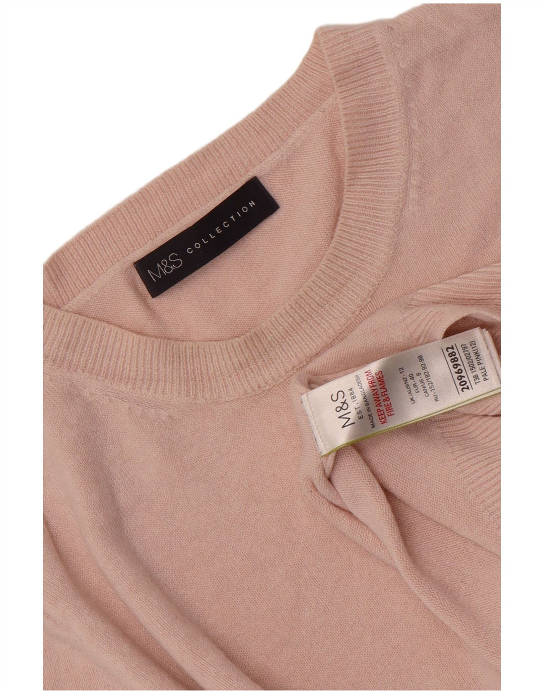 Pulover pentru femei Marks & Spencer cu decolteu triplu UK 12 Roz mediu acrilic