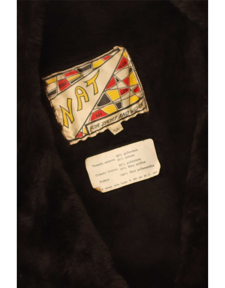 Palton vintage bărbătesc dublu EU 54 2XL maro poliester
