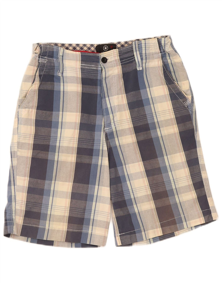 Pantaloni scurți chino Converse pentru bărbați, medii W32, din bumbac cu carouri bleumarin