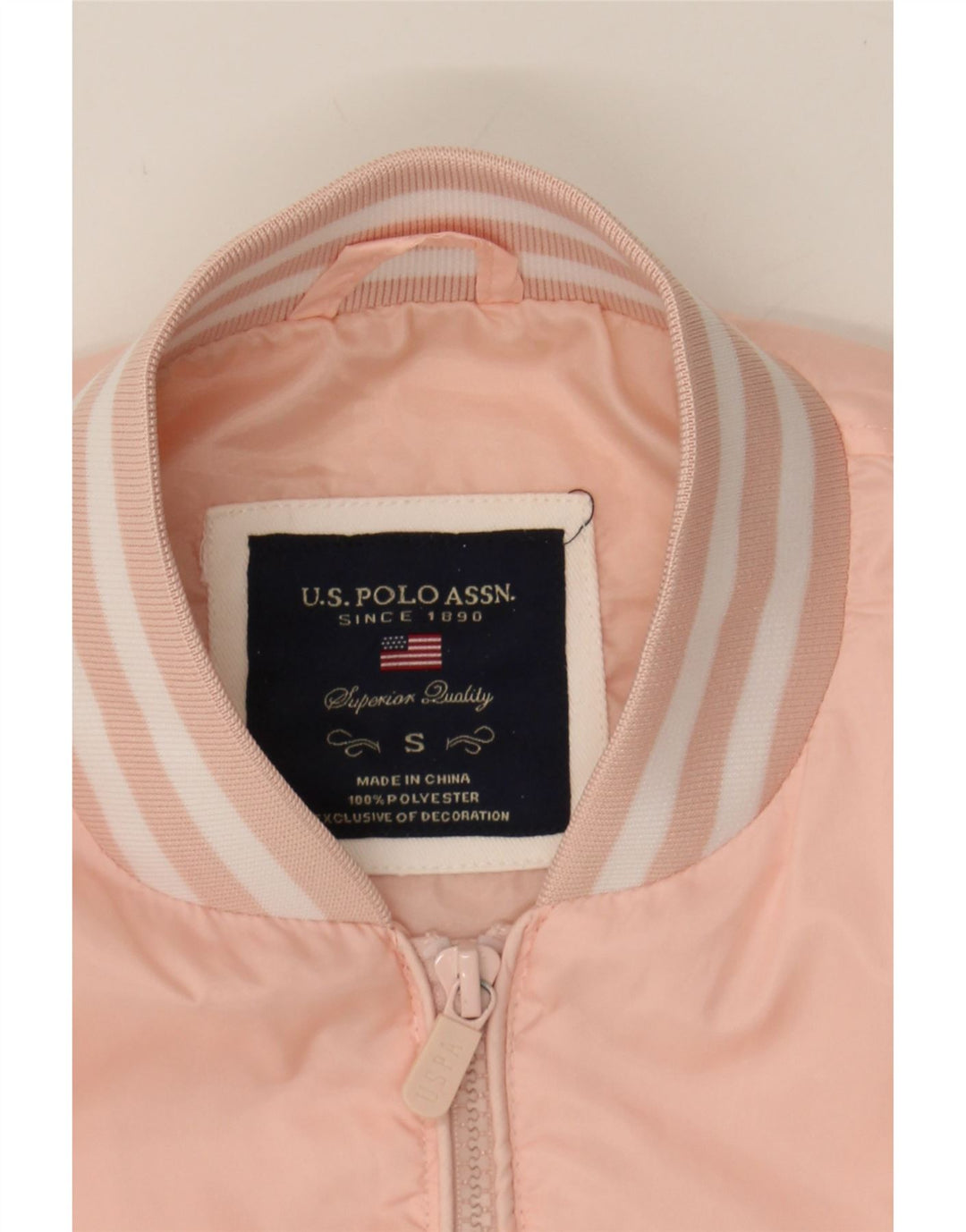 US POLO ASSN Bomber Jacket pentru femei UK 10 Small Pink Poliester