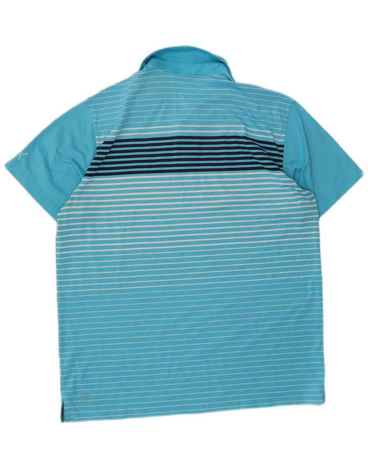Tricou polo PUMA pentru bărbați, cu dungi mari, albastre