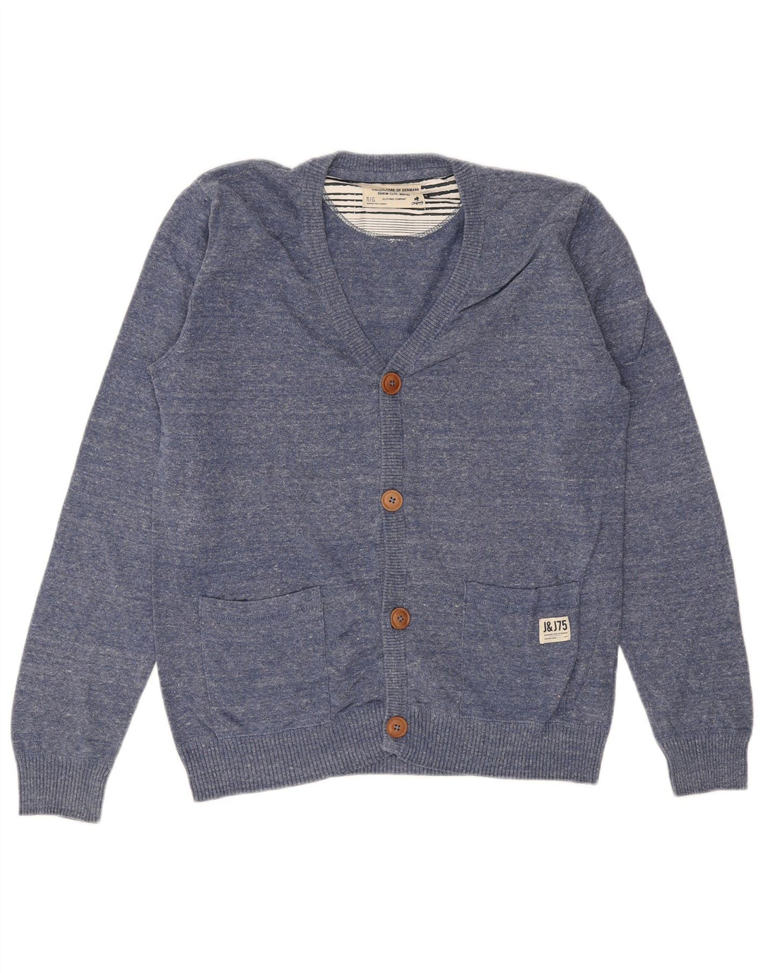 Pulover cardigan pentru bărbați JACK & JONES, bumbac albastru mediu