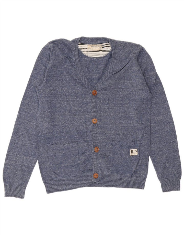 Pulover cardigan pentru bărbați JACK & JONES, bumbac albastru mediu
