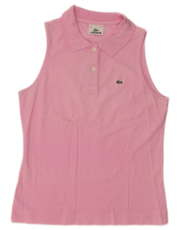 Tricou polo fără mâneci Lacoste pentru femei, mărimea 40, bumbac roz mediu