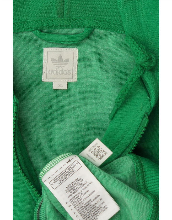 Pulover ADIDAS pentru bărbați, cu fermoar, bumbac verde XL