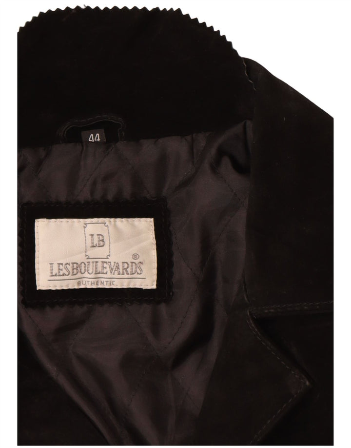 Jacheta de piele intoarsa pentru femei Les Boulevards EU 44 XL din piele neagra