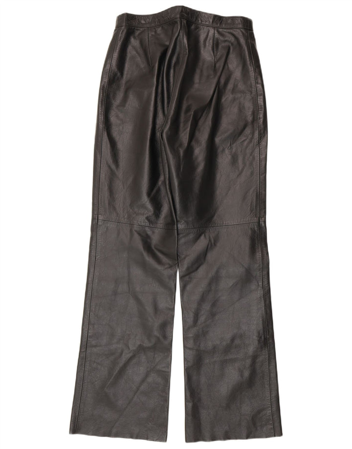 Pantaloni vintage din piele bootcut pentru femei IT 44 Medium W28 L30 Piele neagră